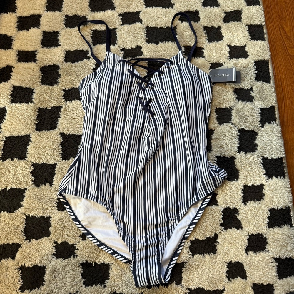 NWT Nautica Striped One-Piece Swimsuit